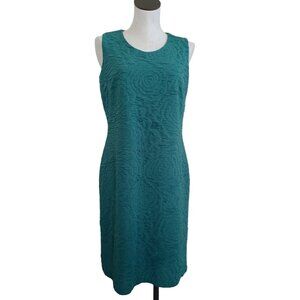 Very Vollbracht Shift Dress Green Slim Fit Stretch Knit Womens Large